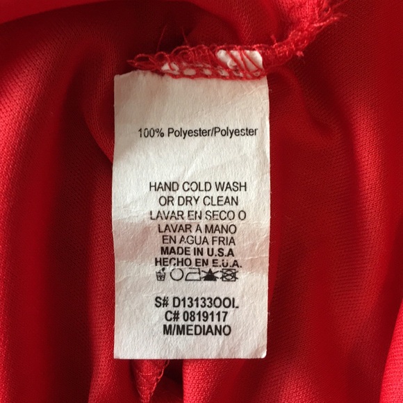 Red Plunge Neck Cocktail Dress - Picture 5 of 7